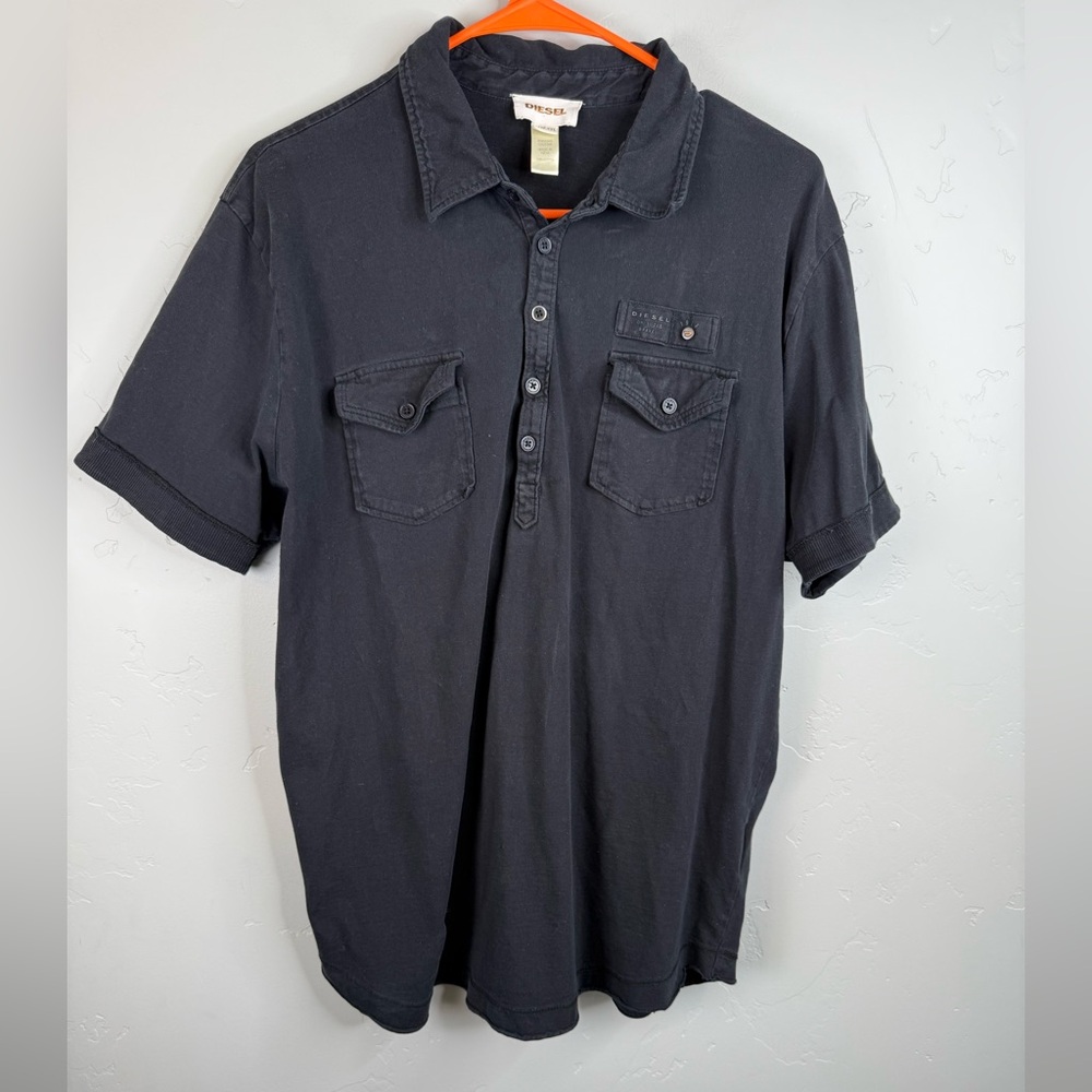 Diesel Polo Shirt with Logo Black XXL